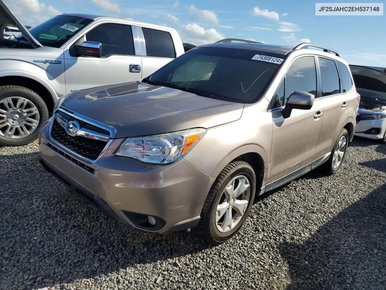 2014 Subaru Forester 2.5I Limited VIN: JF2SJAHC2EH537148 Lot: 74308124