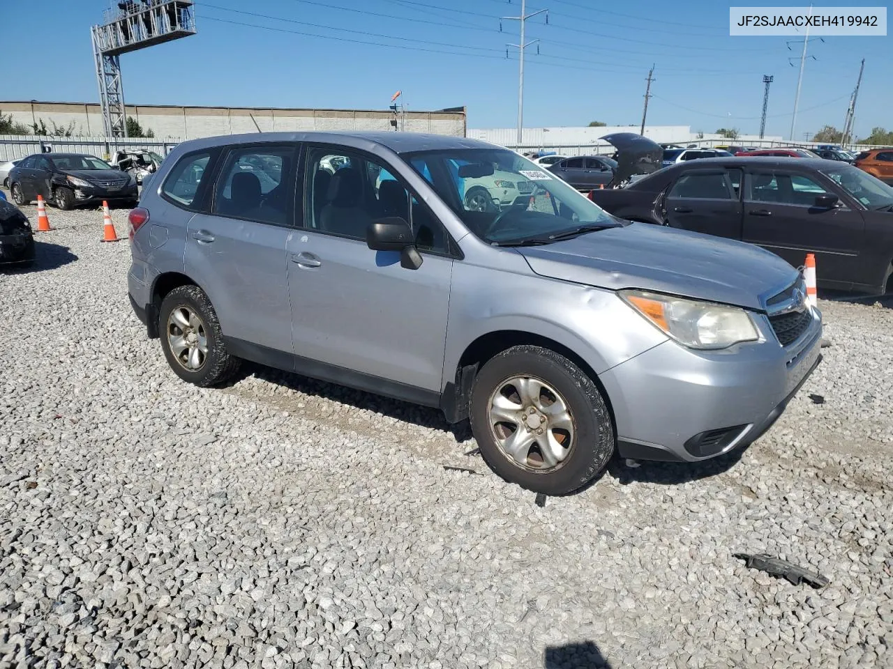 2014 Subaru Forester 2.5I VIN: JF2SJAACXEH419942 Lot: 74454864