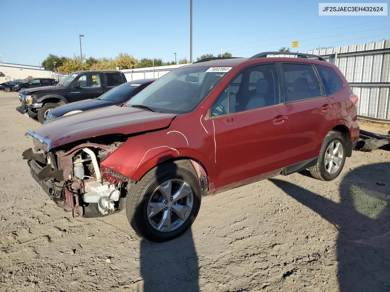 2014 Subaru Forester 2.5I Premium VIN: JF2SJAEC3EH432624 Lot: 74802964