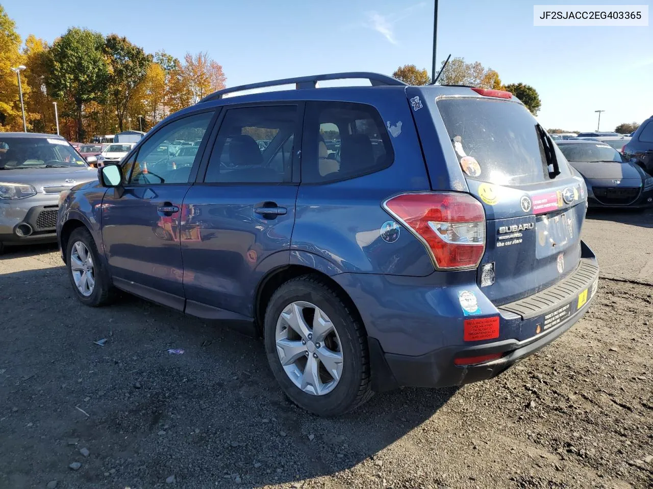 2014 Subaru Forester 2.5I Premium VIN: JF2SJACC2EG403365 Lot: 77135194