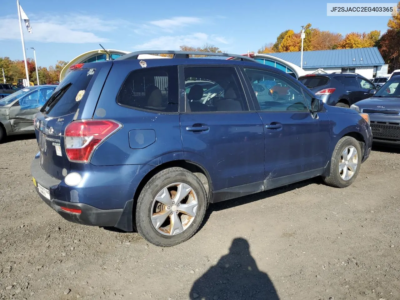 2014 Subaru Forester 2.5I Premium VIN: JF2SJACC2EG403365 Lot: 77135194