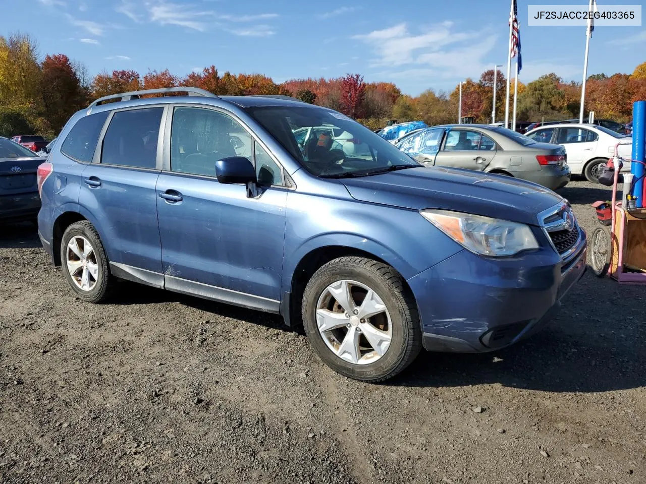 2014 Subaru Forester 2.5I Premium VIN: JF2SJACC2EG403365 Lot: 77135194