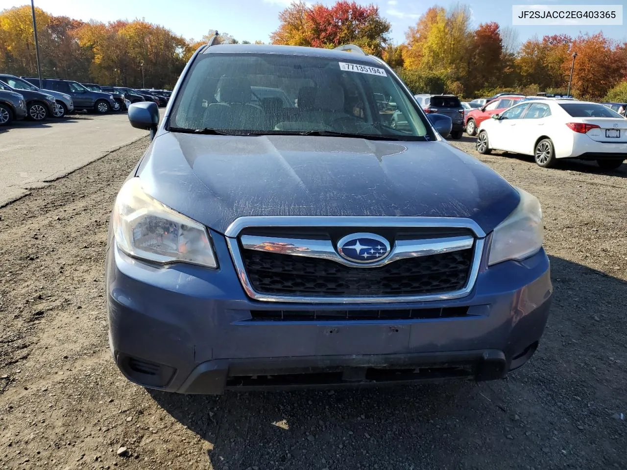 2014 Subaru Forester 2.5I Premium VIN: JF2SJACC2EG403365 Lot: 77135194