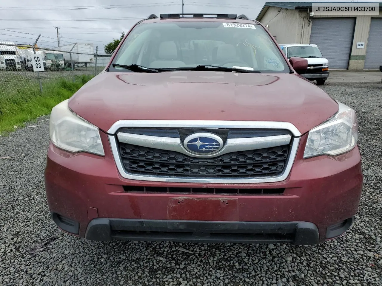 2015 Subaru Forester 2.5I Premium VIN: JF2SJADC5FH433700 Lot: 51929274