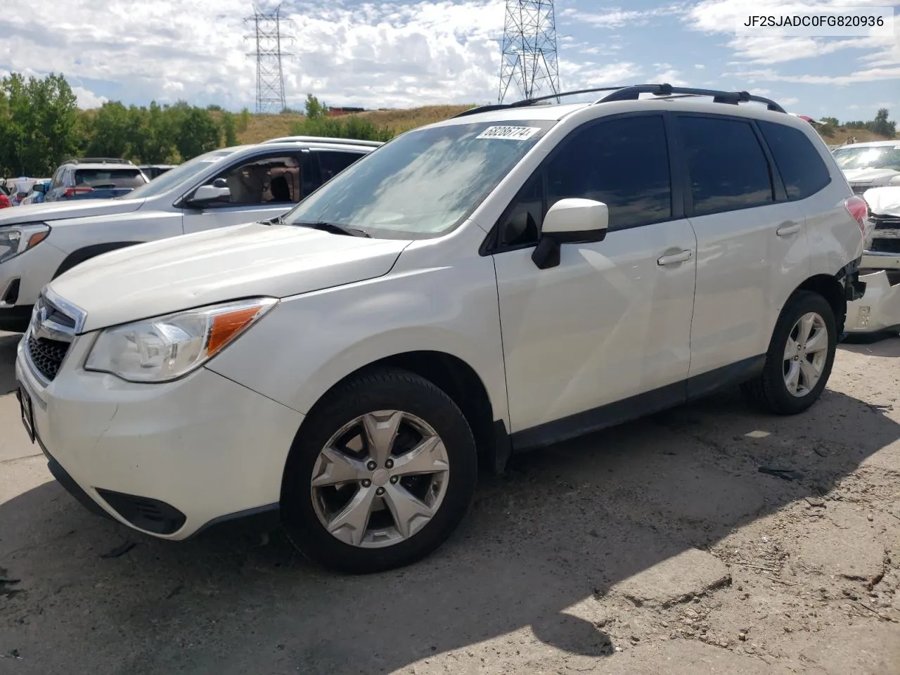 2015 Subaru Forester 2.5I Premium VIN: JF2SJADC0FG820936 Lot: 68286774