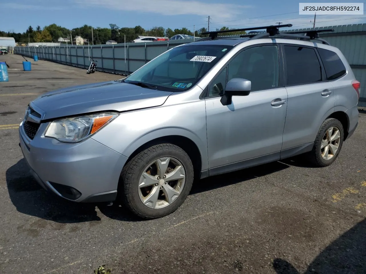 2015 Subaru Forester 2.5I Premium VIN: JF2SJADC8FH592274 Lot: 70902674