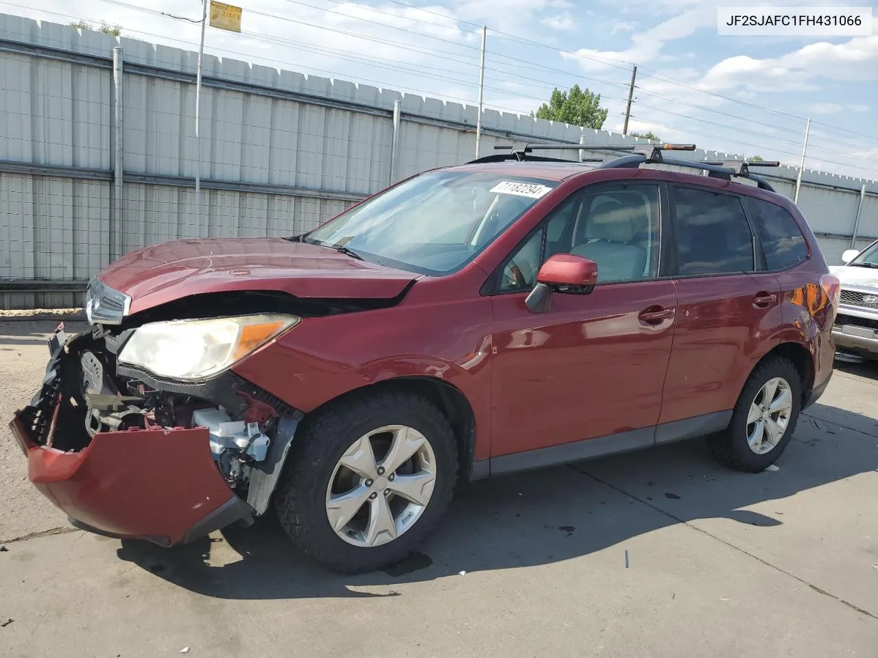 2015 Subaru Forester 2.5I Premium VIN: JF2SJAFC1FH431066 Lot: 71182294