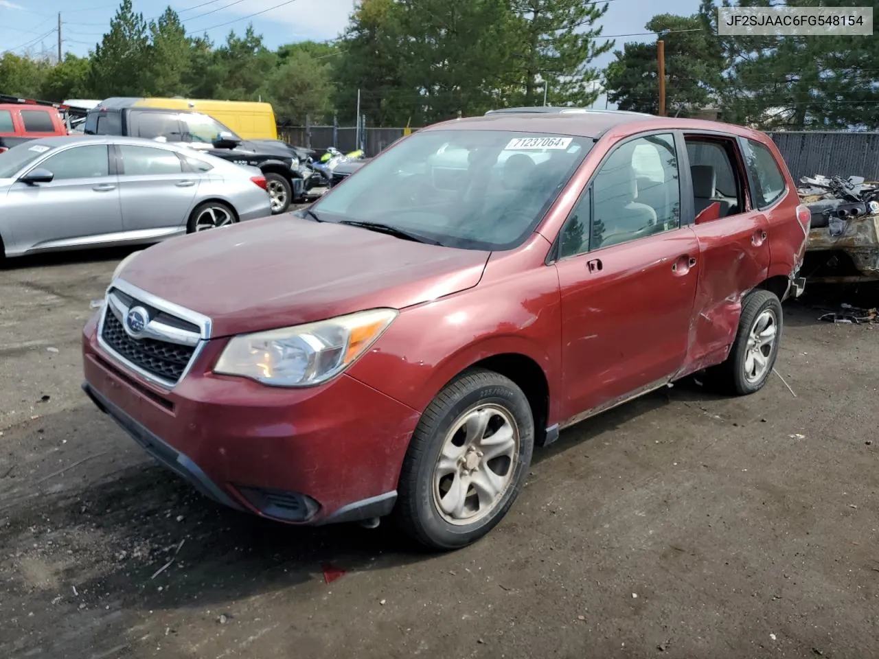 2015 Subaru Forester 2.5I VIN: JF2SJAAC6FG548154 Lot: 71237064