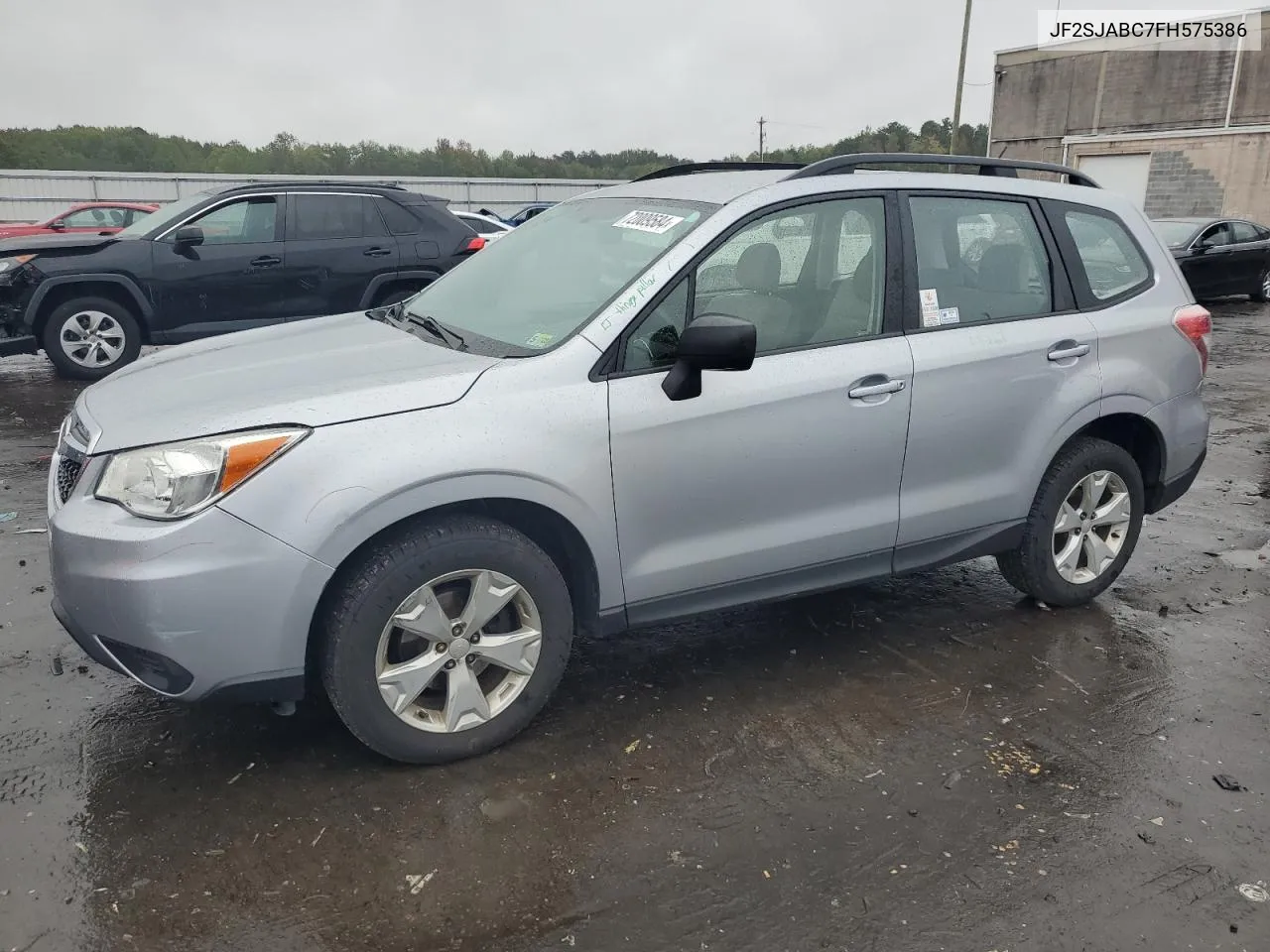 2015 Subaru Forester 2.5I VIN: JF2SJABC7FH575386 Lot: 72009584