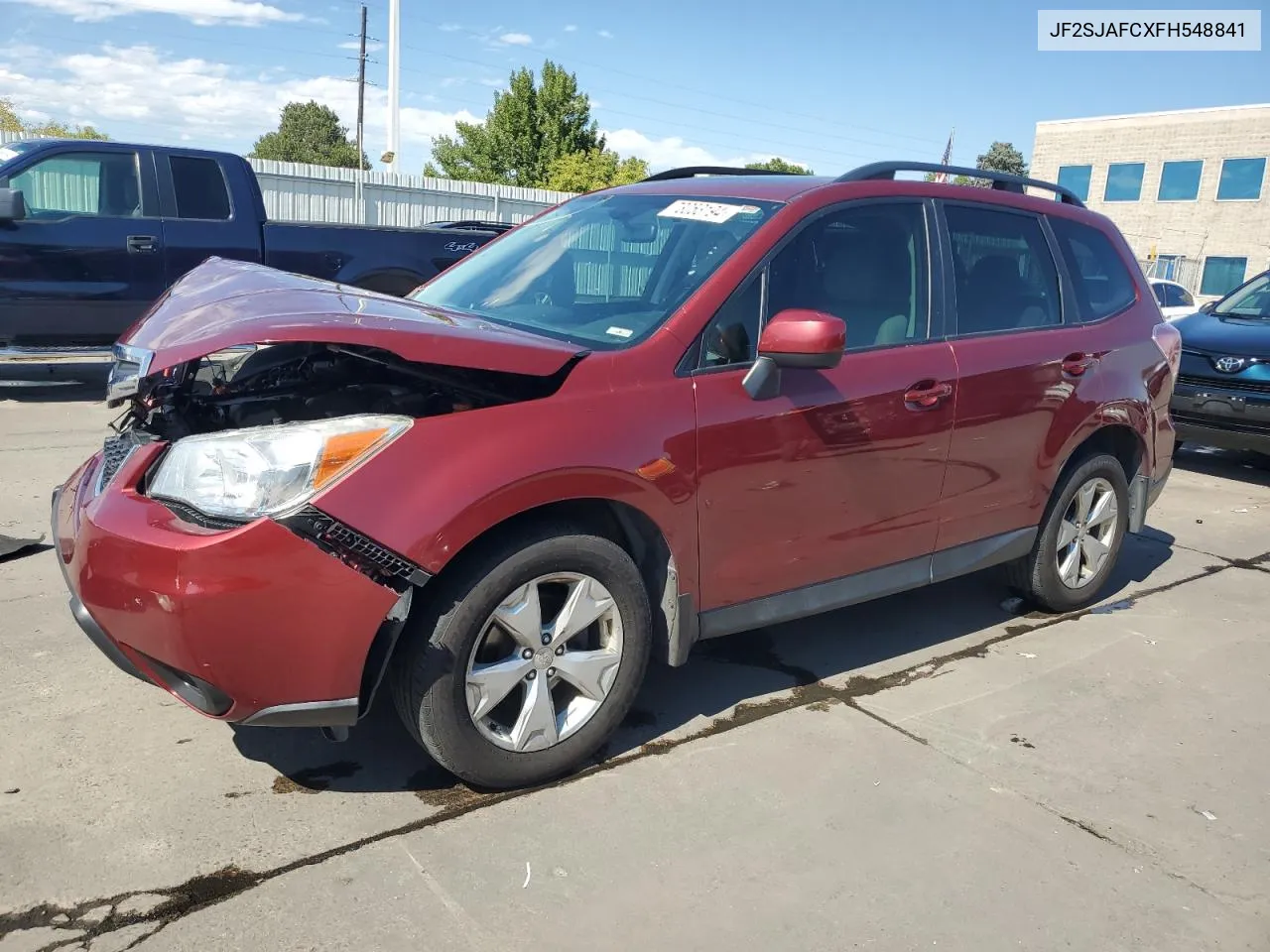 2015 Subaru Forester 2.5I Premium VIN: JF2SJAFCXFH548841 Lot: 73053194