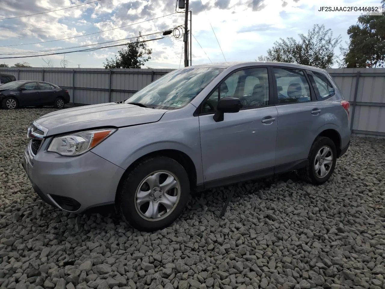 2015 Subaru Forester 2.5I VIN: JF2SJAAC2FG446852 Lot: 75137874