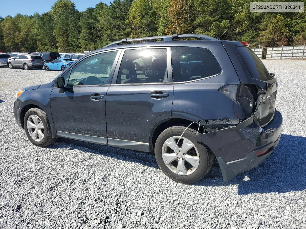 2015 Subaru Forester 2.5I Premium VIN: JF2SJADC7FH826341 Lot: 75629234