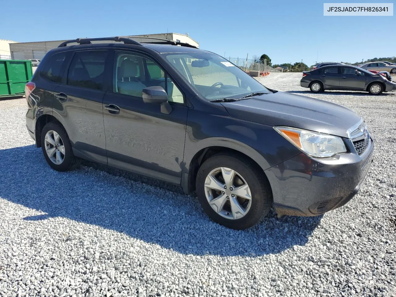 2015 Subaru Forester 2.5I Premium VIN: JF2SJADC7FH826341 Lot: 75629234