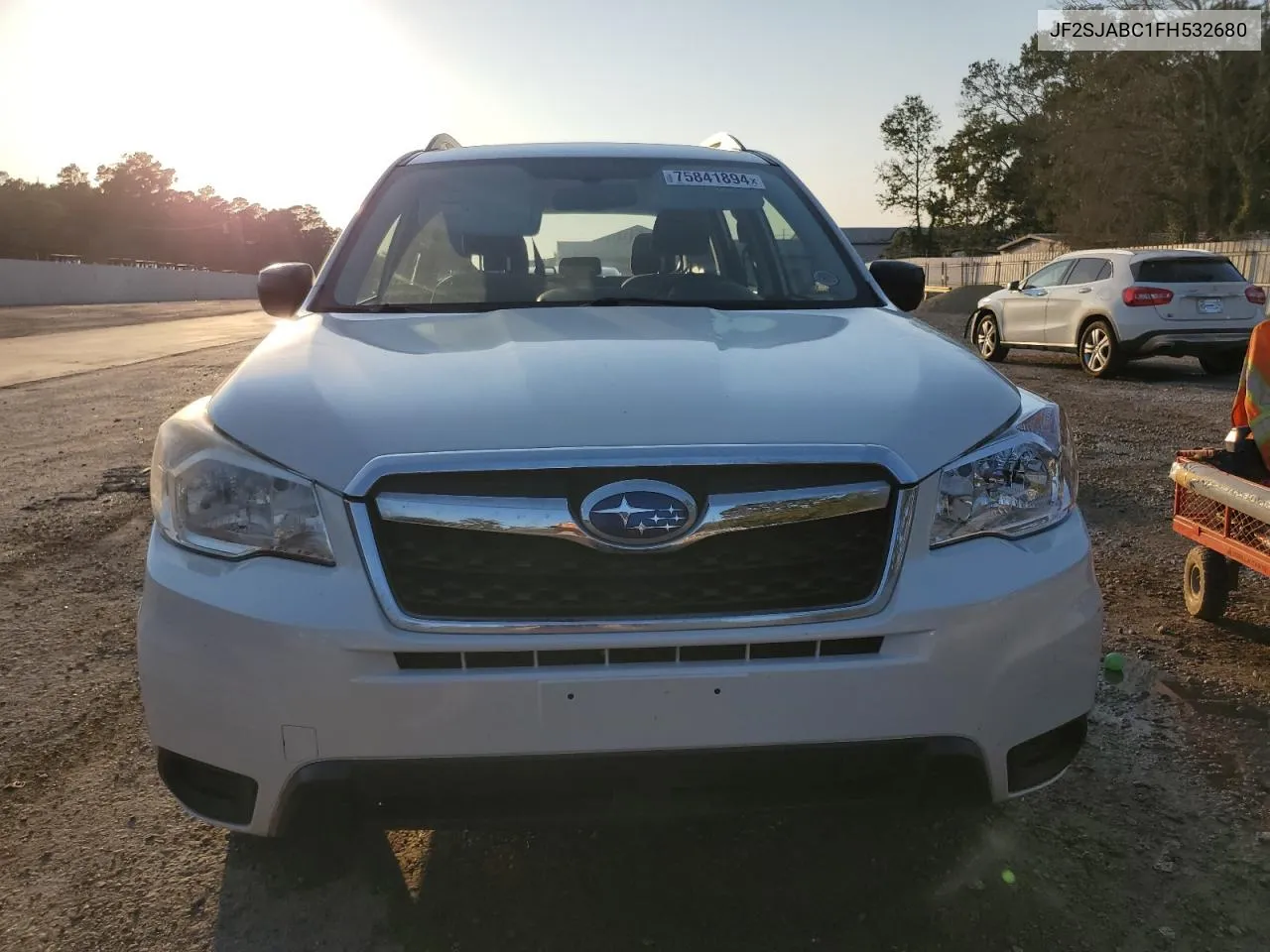 2015 Subaru Forester 2.5I VIN: JF2SJABC1FH532680 Lot: 75841894