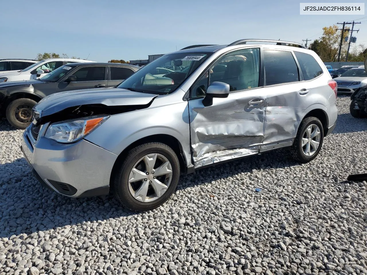 2015 Subaru Forester 2.5I Premium VIN: JF2SJADC2FH836114 Lot: 76806944