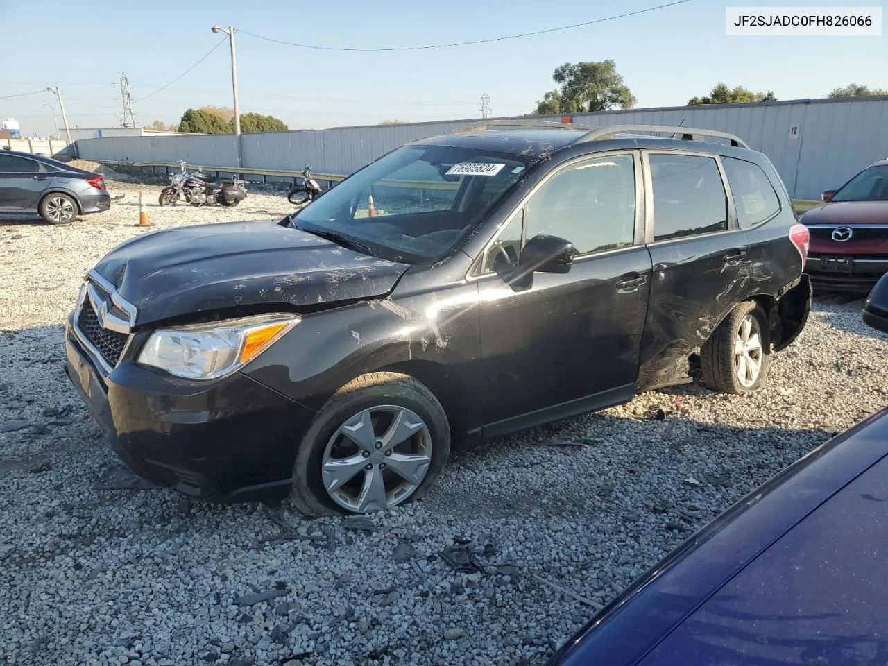 2015 Subaru Forester 2.5I Premium VIN: JF2SJADC0FH826066 Lot: 76905824