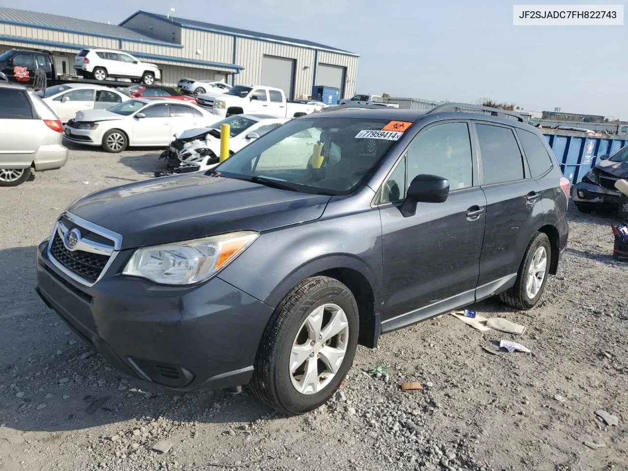 2015 Subaru Forester 2.5I Premium VIN: JF2SJADC7FH822743 Lot: 77959414