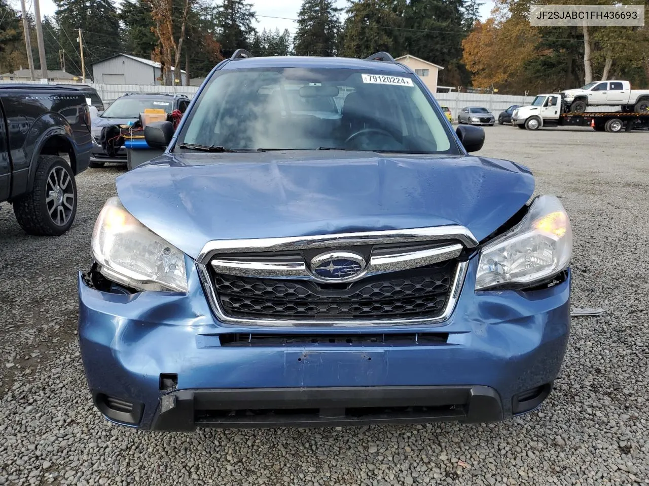 2015 Subaru Forester 2.5I VIN: JF2SJABC1FH436693 Lot: 79120224