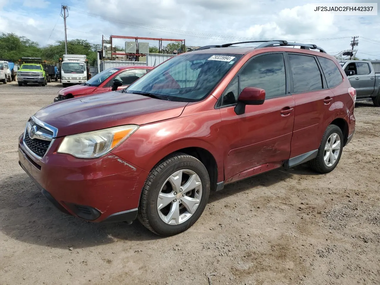 2015 Subaru Forester 2.5I Premium VIN: JF2SJADC2FH442337 Lot: 79323994