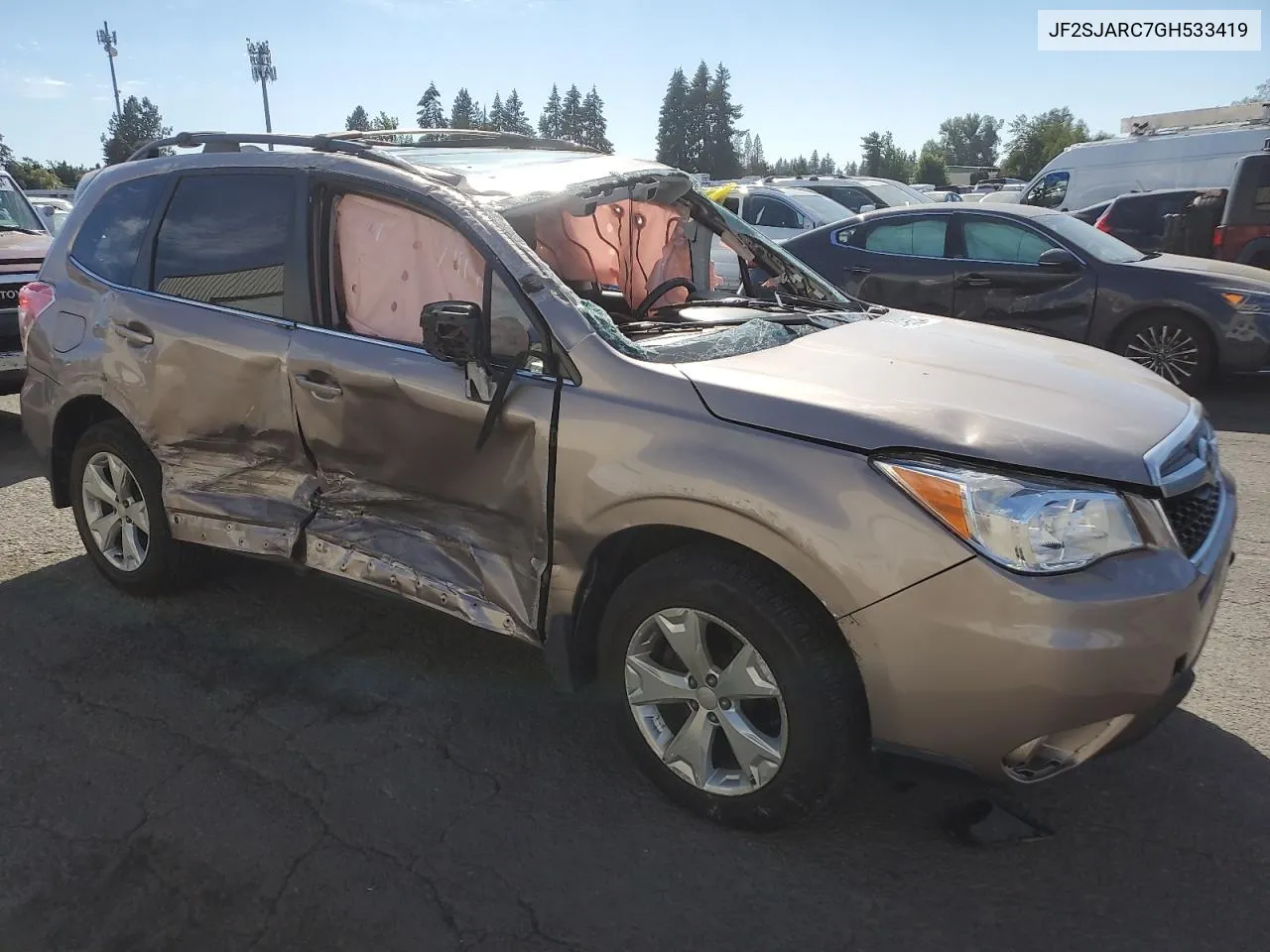 2016 Subaru Forester 2.5I Limited VIN: JF2SJARC7GH533419 Lot: 62496524