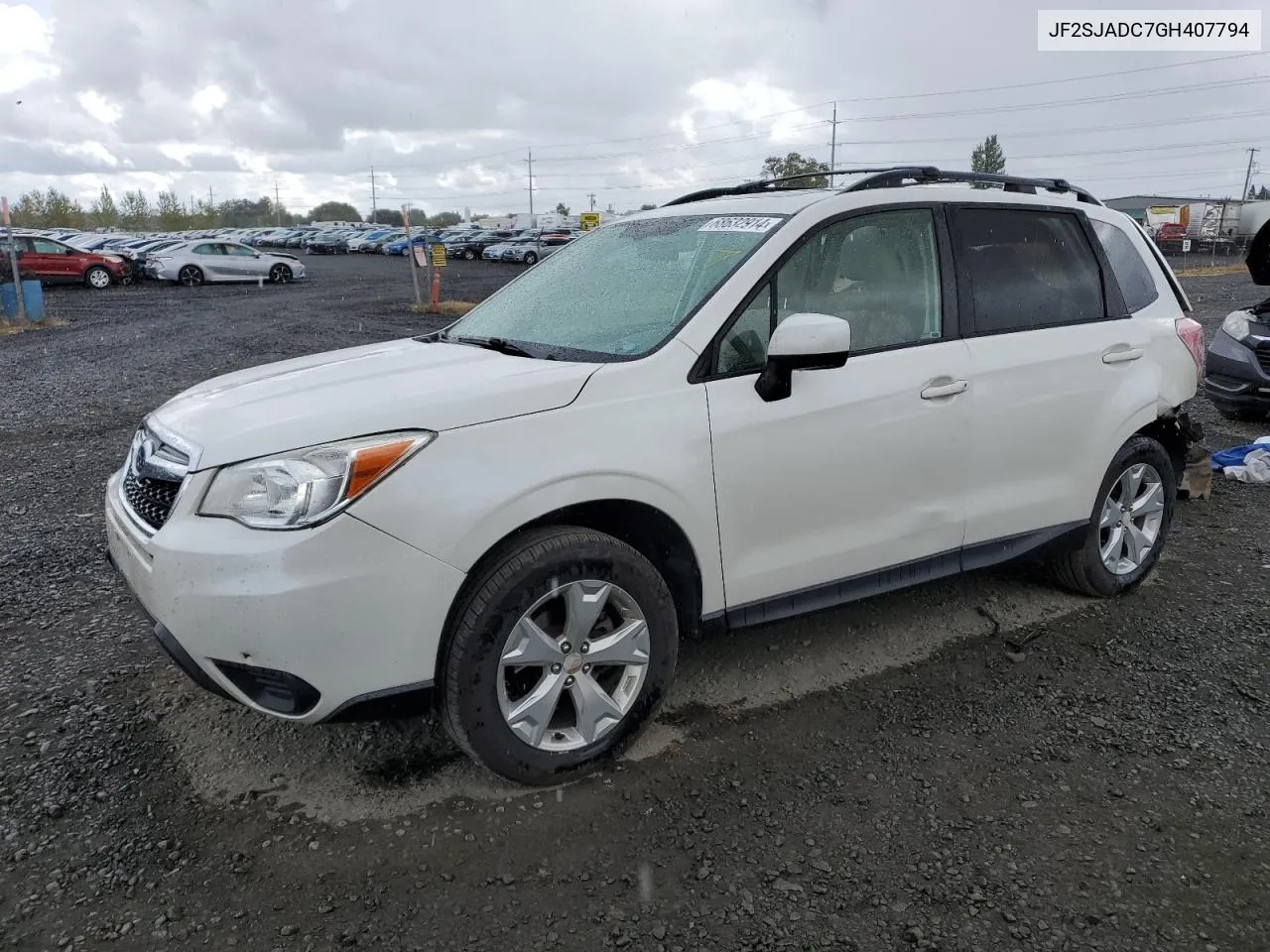 2016 Subaru Forester 2.5I Premium VIN: JF2SJADC7GH407794 Lot: 68632914