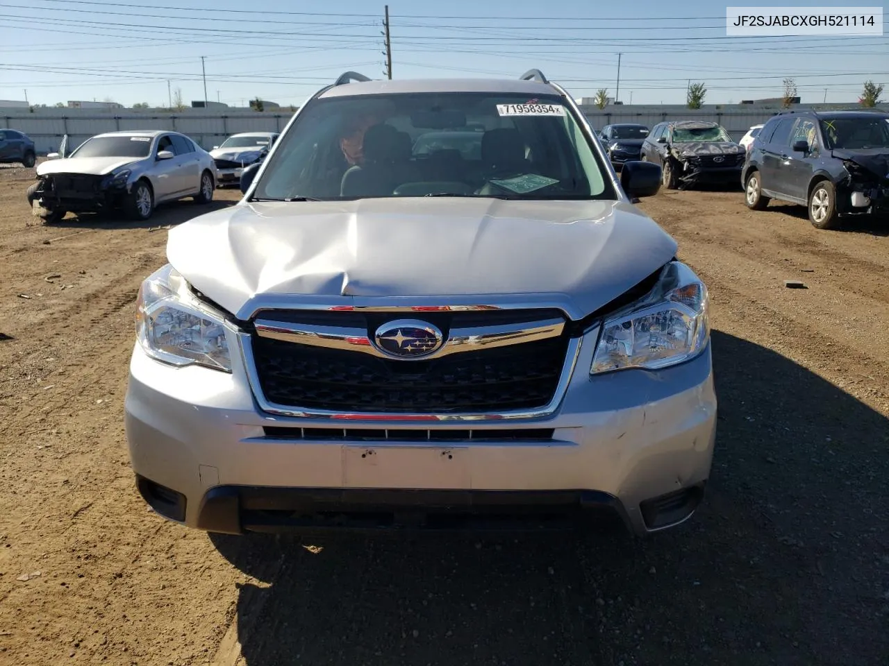 2016 Subaru Forester 2.5I VIN: JF2SJABCXGH521114 Lot: 71958354