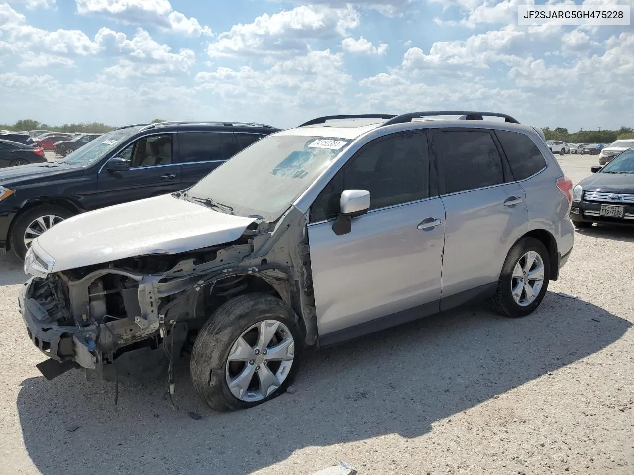 2016 Subaru Forester 2.5I Limited VIN: JF2SJARC5GH475228 Lot: 74152384