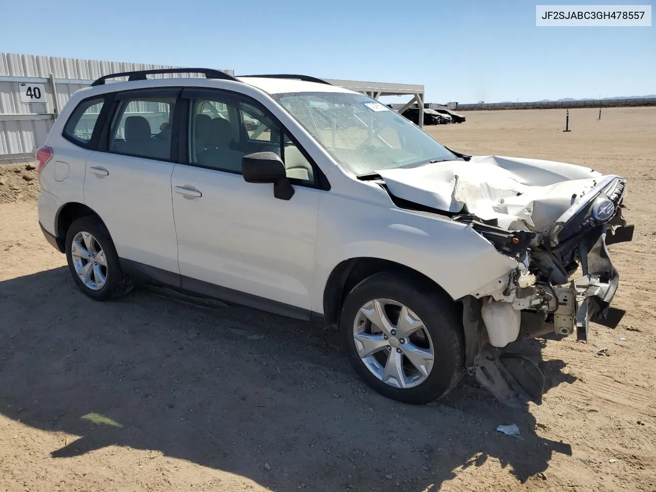 2016 Subaru Forester 2.5I VIN: JF2SJABC3GH478557 Lot: 74246884