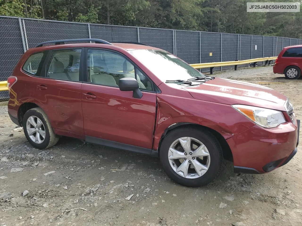 2016 Subaru Forester 2.5I VIN: JF2SJABC5GH502003 Lot: 74303964