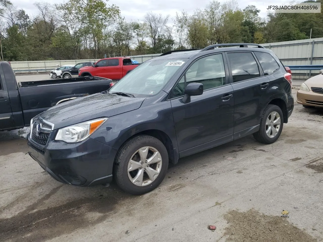 2016 Subaru Forester 2.5I Premium VIN: JF2SJADC8GH408596 Lot: 74616094