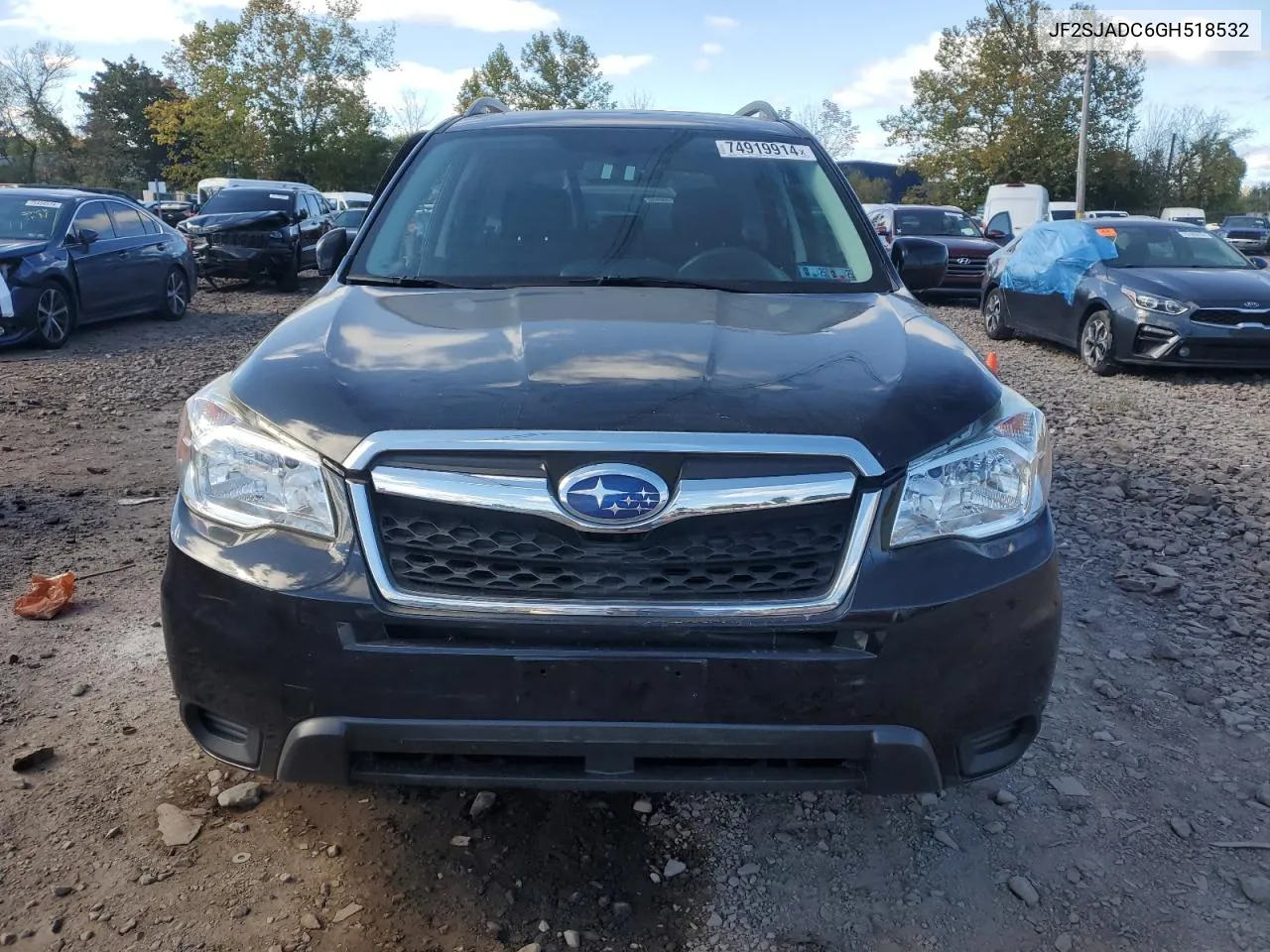 2016 Subaru Forester 2.5I Premium VIN: JF2SJADC6GH518532 Lot: 74919914