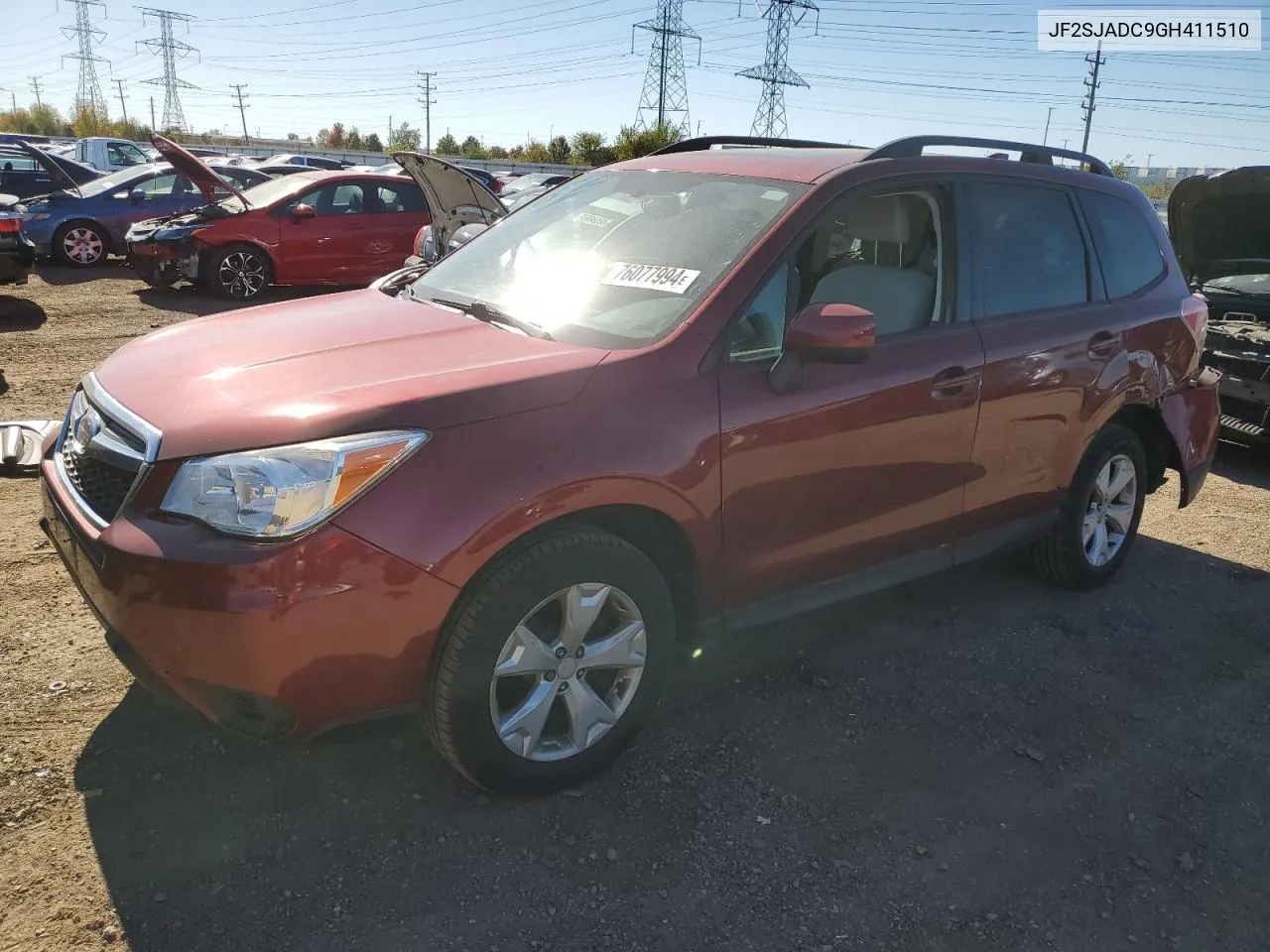 2016 Subaru Forester 2.5I Premium VIN: JF2SJADC9GH411510 Lot: 76077994