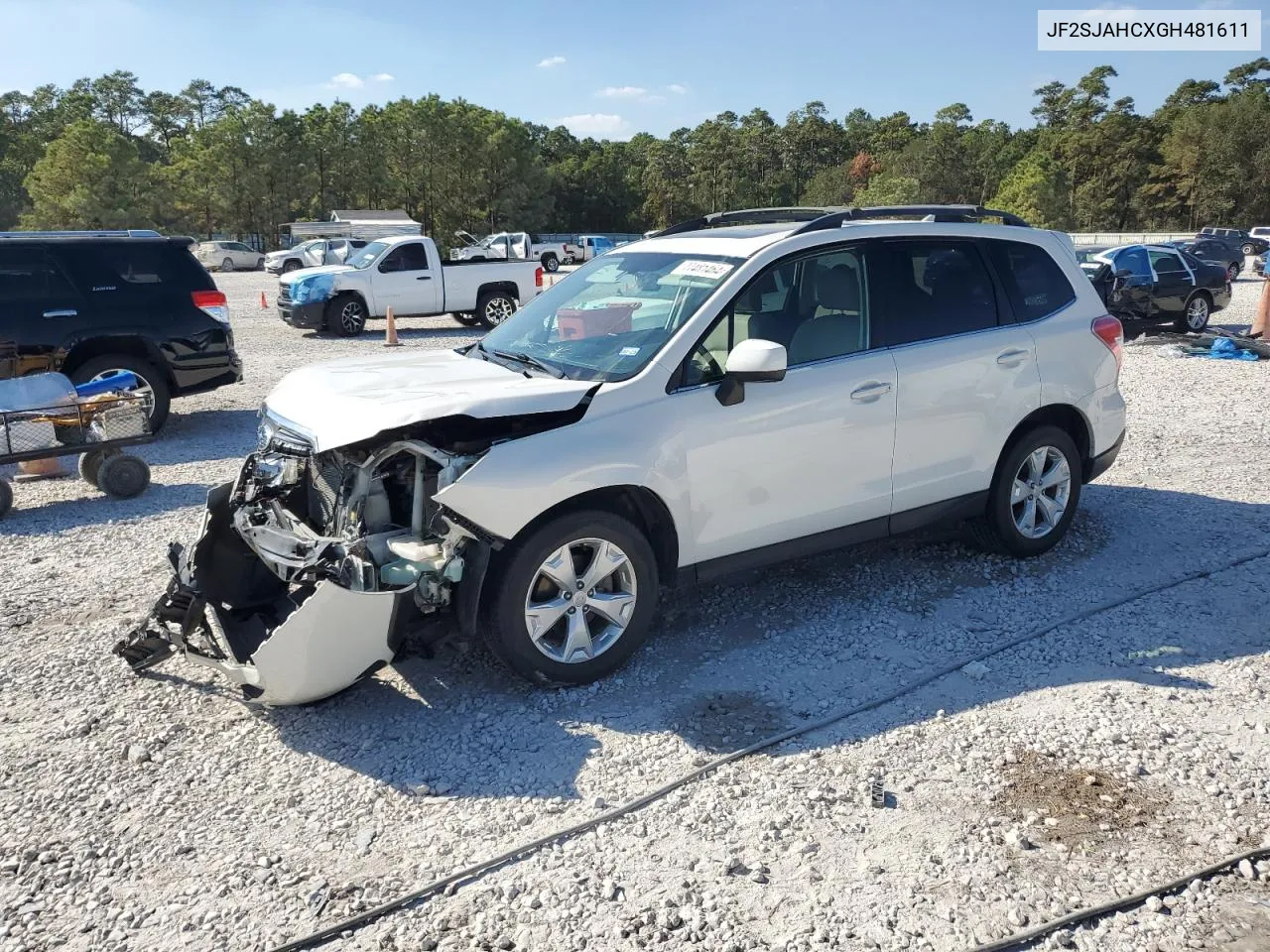 2016 Subaru Forester 2.5I Limited VIN: JF2SJAHCXGH481611 Lot: 77481464