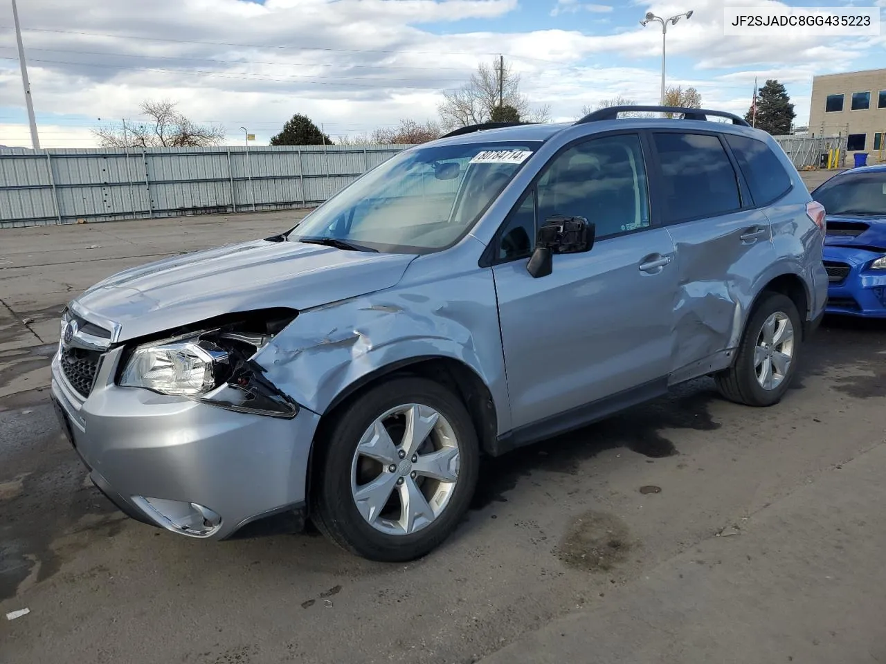 2016 Subaru Forester 2.5I Premium VIN: JF2SJADC8GG435223 Lot: 80784714