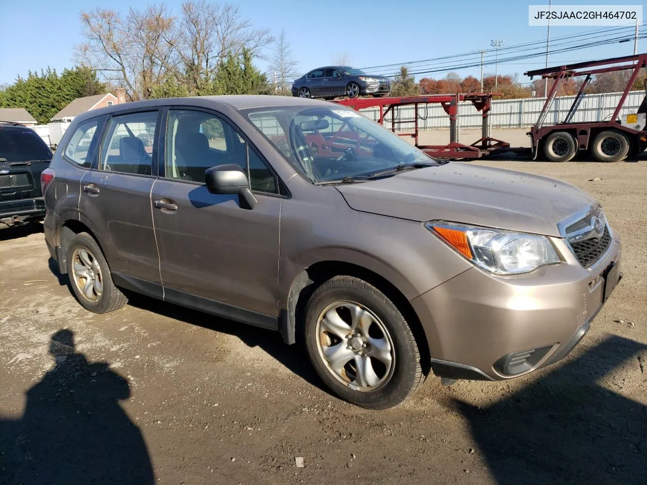 2016 Subaru Forester 2.5I VIN: JF2SJAAC2GH464702 Lot: 81711614