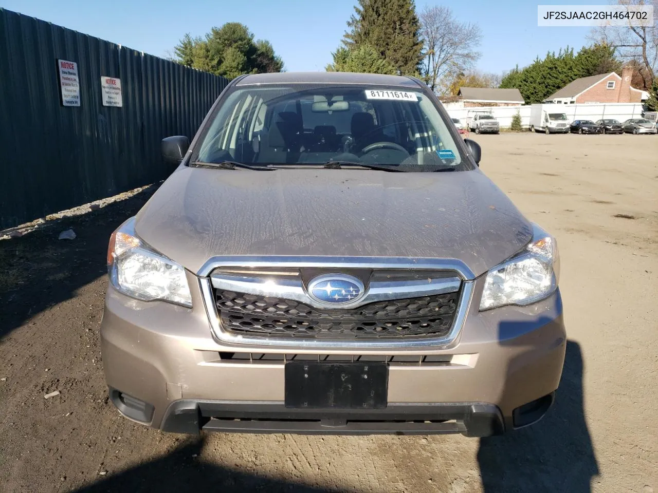 2016 Subaru Forester 2.5I VIN: JF2SJAAC2GH464702 Lot: 81711614