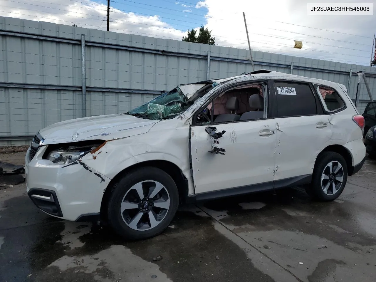 2017 Subaru Forester 2.5I Premium VIN: JF2SJAEC8HH546008 Lot: 72070894