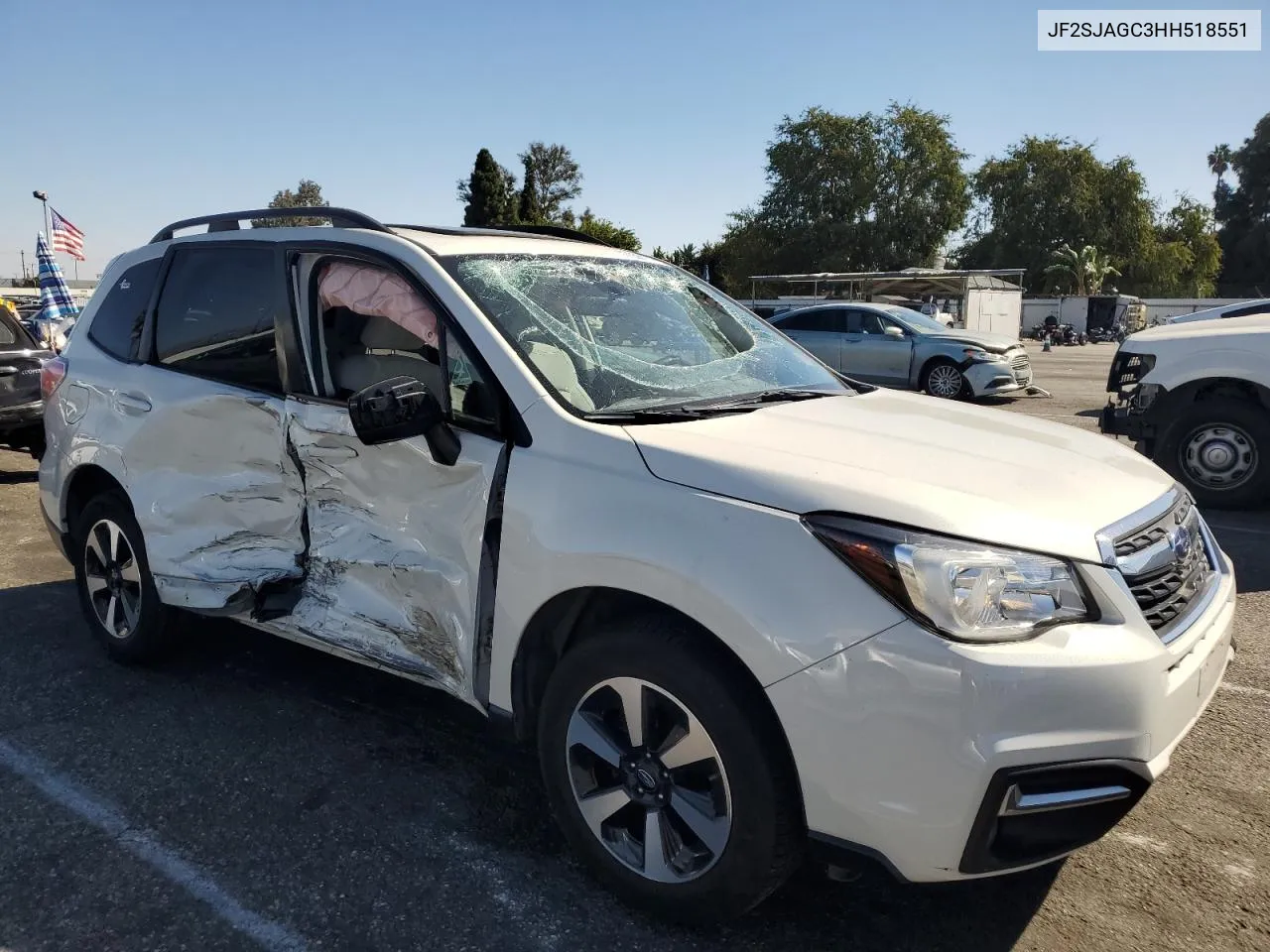 2017 Subaru Forester 2.5I Premium VIN: JF2SJAGC3HH518551 Lot: 77038114