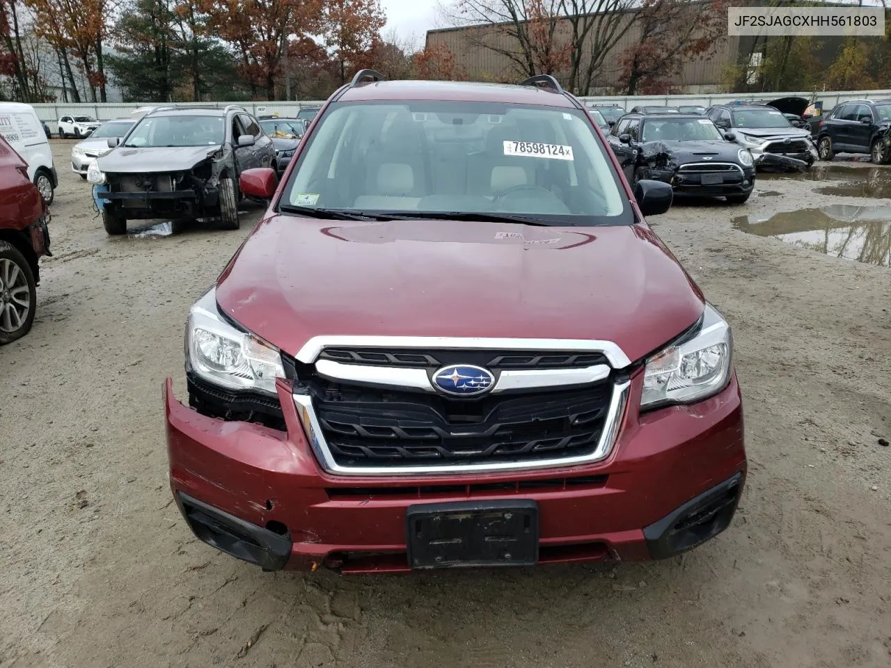 2017 Subaru Forester 2.5I Premium VIN: JF2SJAGCXHH561803 Lot: 78598124