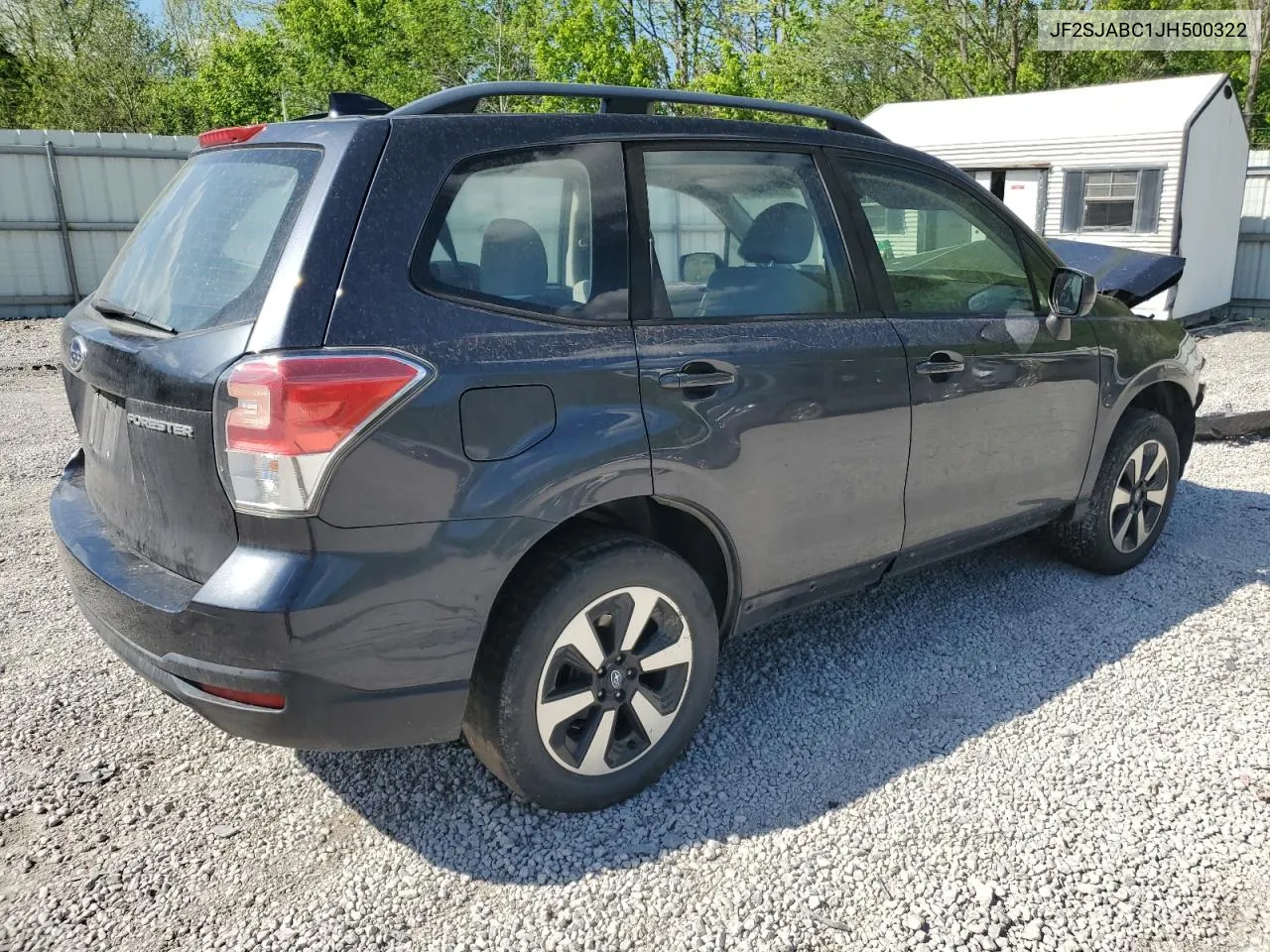 2018 Subaru Forester 2.5I VIN: JF2SJABC1JH500322 Lot: 53085024