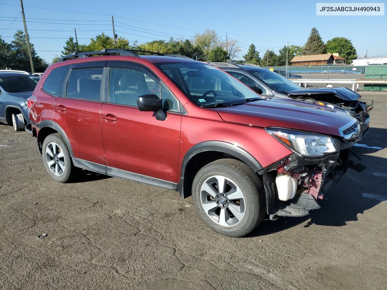 2018 Subaru Forester 2.5I VIN: JF2SJABC3JH490943 Lot: 69992354