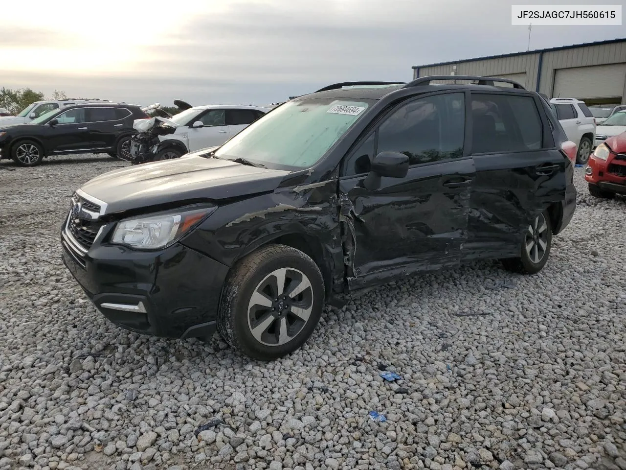 2018 Subaru Forester 2.5I Premium VIN: JF2SJAGC7JH560615 Lot: 72694694