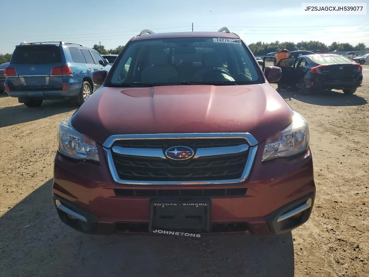 2018 Subaru Forester 2.5I Premium VIN: JF2SJAGCXJH539077 Lot: 74270124