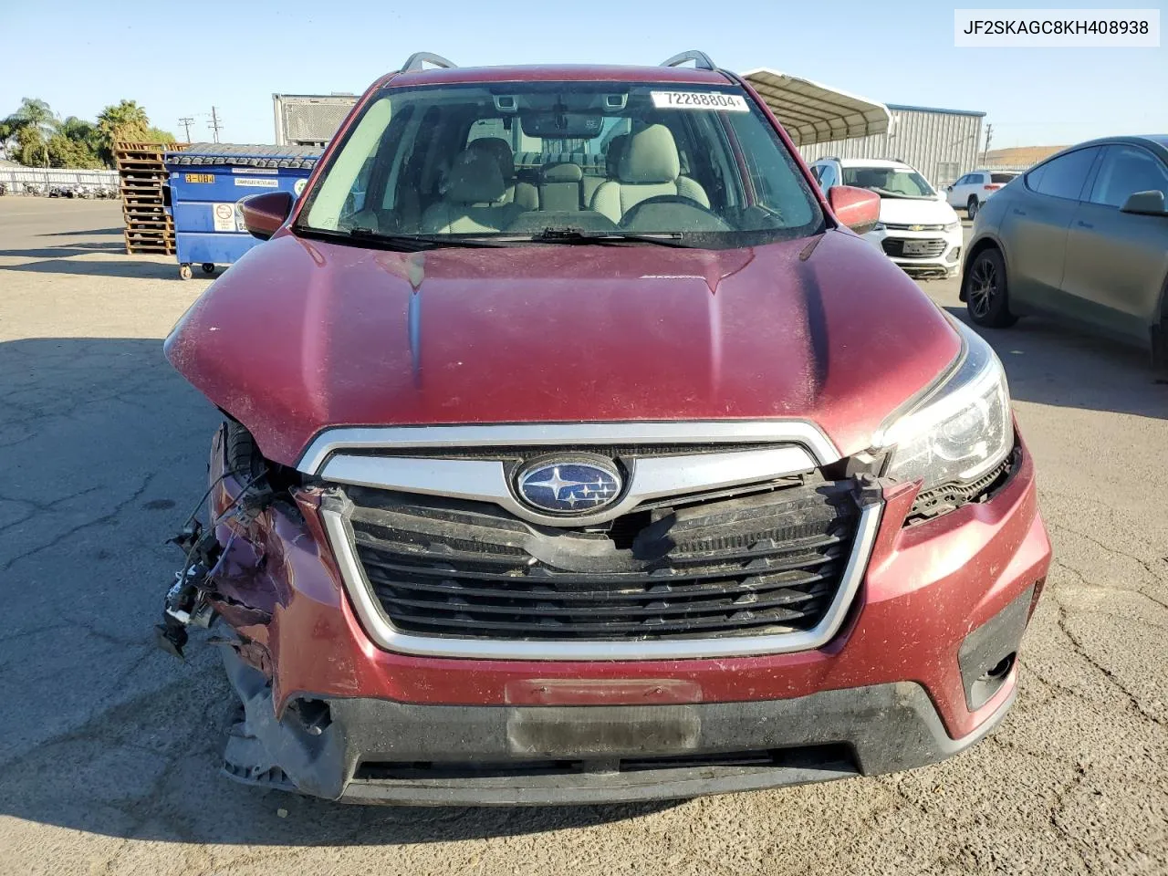 2019 Subaru Forester Premium VIN: JF2SKAGC8KH408938 Lot: 72288804