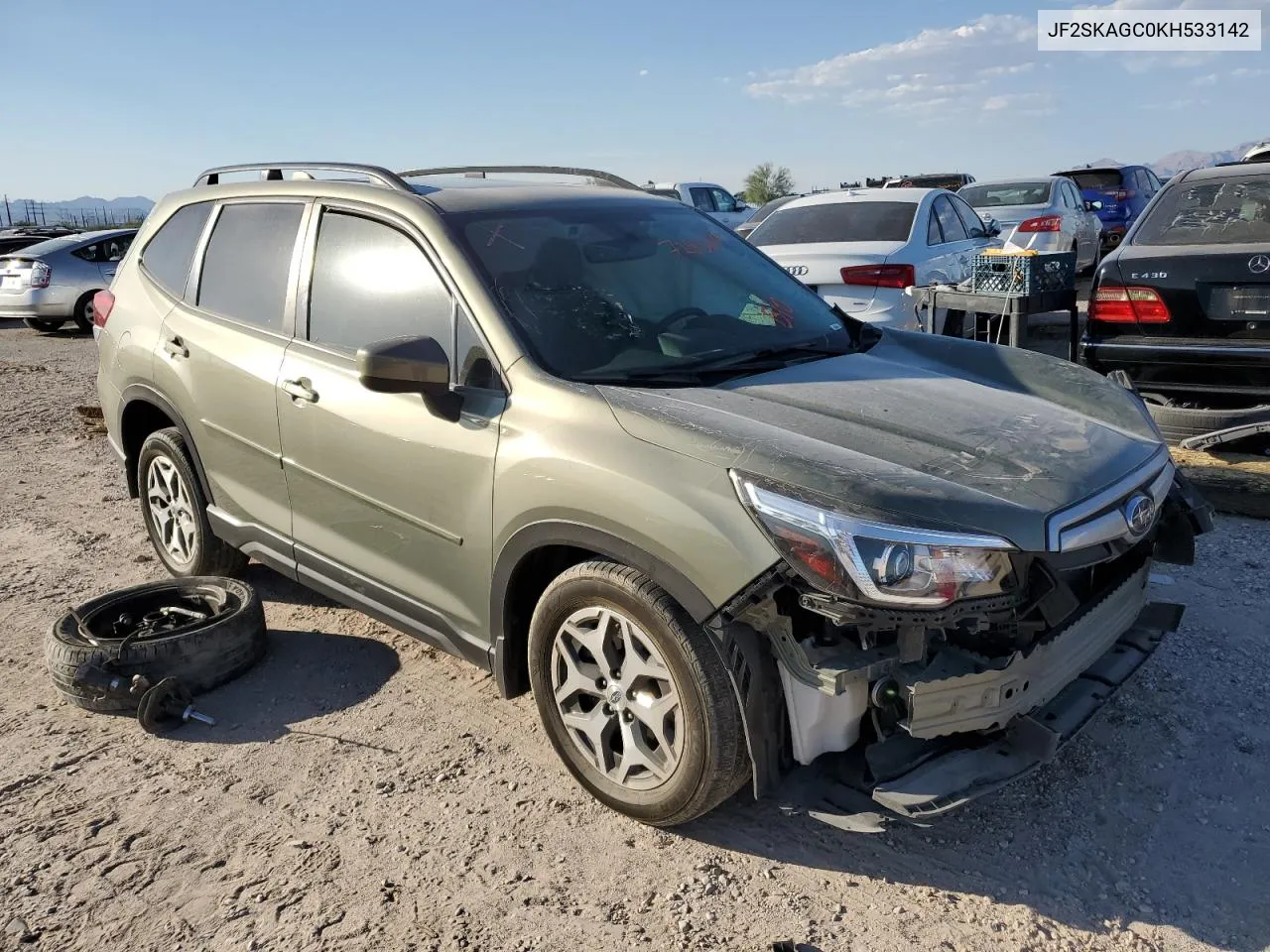 2019 Subaru Forester Premium VIN: JF2SKAGC0KH533142 Lot: 72836114