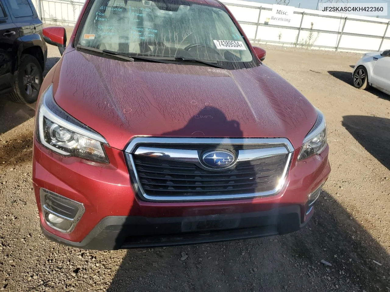 2019 Subaru Forester Limited VIN: JF2SKASC4KH422360 Lot: 74389534