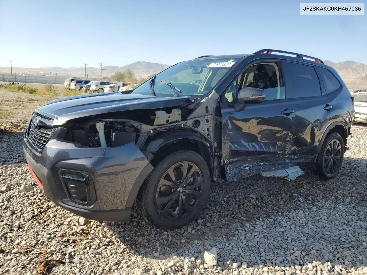 2019 Subaru Forester Sport VIN: JF2SKAKC0KH467036 Lot: 74977334