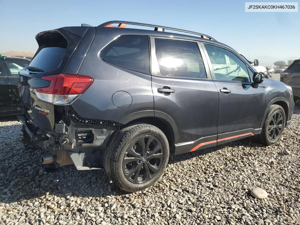 2019 Subaru Forester Sport VIN: JF2SKAKC0KH467036 Lot: 74977334