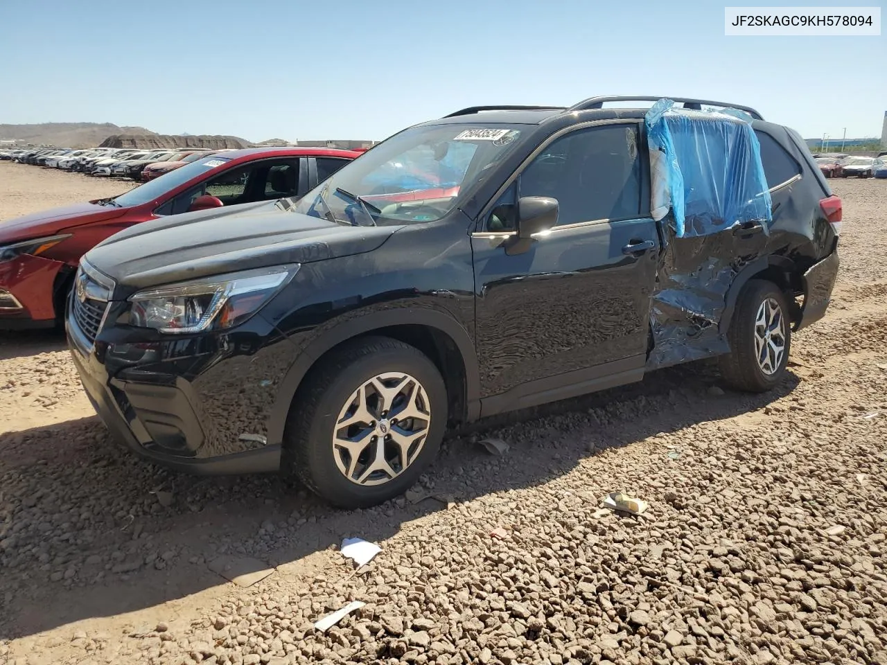 2019 Subaru Forester Premium VIN: JF2SKAGC9KH578094 Lot: 75043524