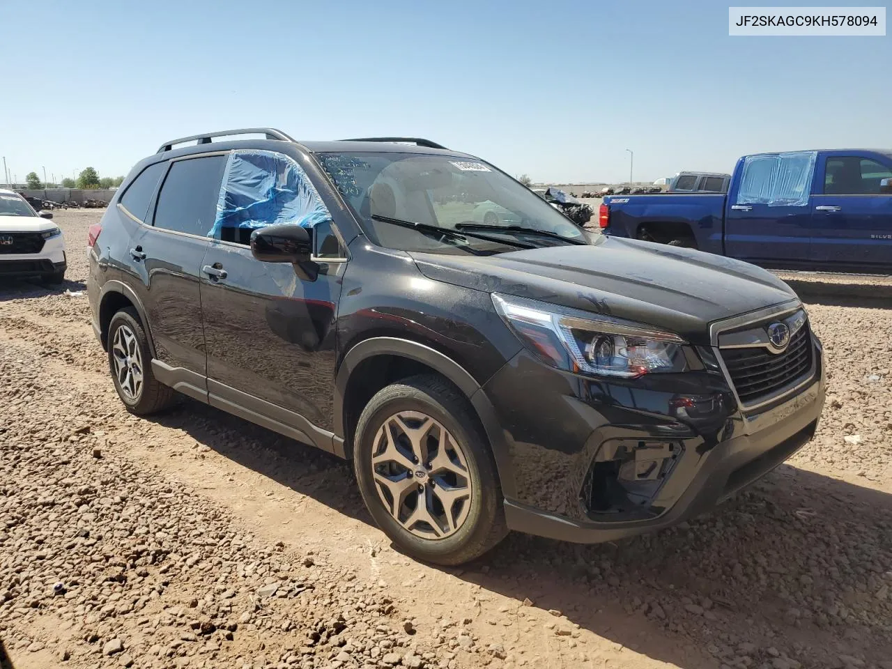 2019 Subaru Forester Premium VIN: JF2SKAGC9KH578094 Lot: 75043524